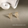 Silver 925 Square Earrings Big Statement Earrings